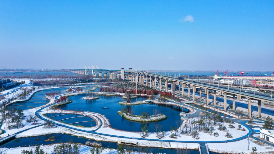 03-蕪湖市江東水生態公園冬季雪景圖
